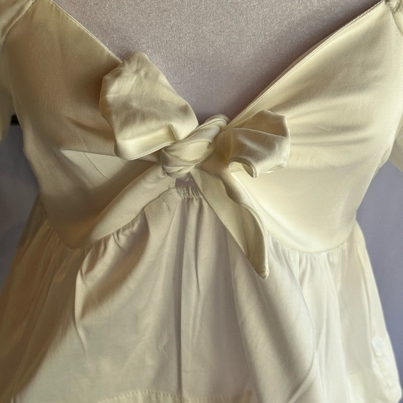 Forever 21 Puff Sleeve Cream Flounce Top NWT - Picture 5 of 5